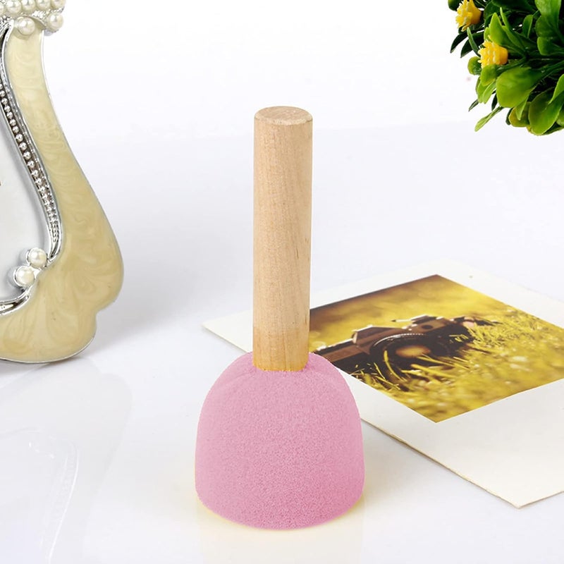 WAFJAMF 28 Pcs Assorted Size Round Sponges Brush Set, 4 Size DIY Paint Tools for Kids – Pink - Image 4